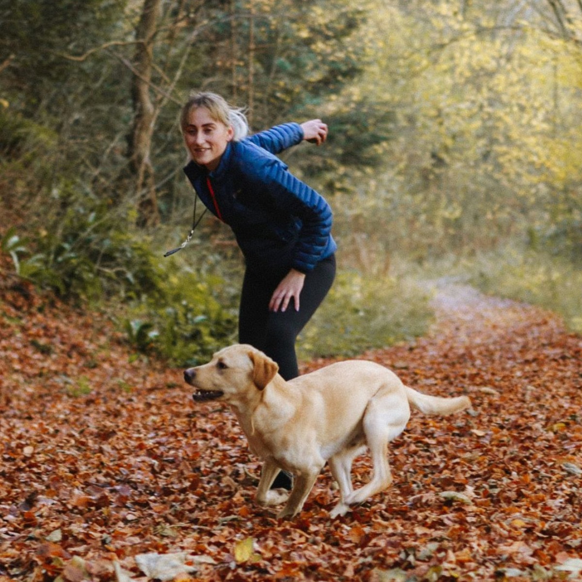 dog with woman