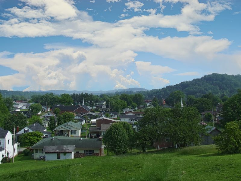 High angle view of Corbin, Kentucky, USA